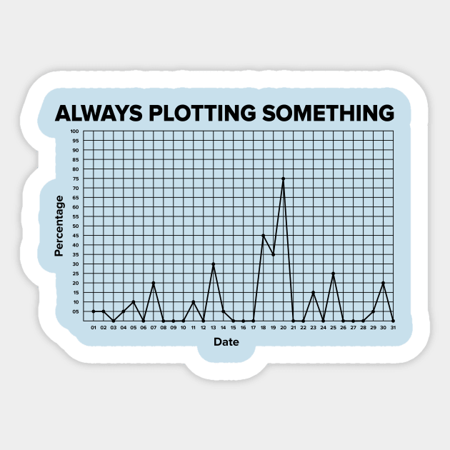 Always Plotting Something Sticker by Ian Moss Creative